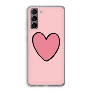 Hartje: Samsung Galaxy S21 Transparant Hoesje