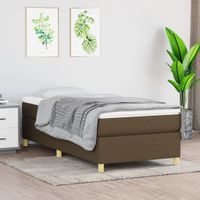 Boxspringframe stof donkerbruin 90x190 cm