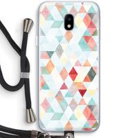 Gekleurde driehoekjes pastel: Samsung Galaxy J3 (2017) Transparant Hoesje met koord