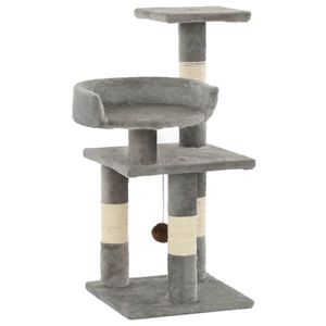 VidaXL Kattenkrabpaal met sisal krabpalen 65 cm grijs