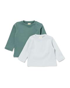 HEMA Baby T-shirts Rib - 2 Stuks Blauw (blauw)