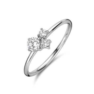 Ring Fantasie zilver-zirconia zilverkleurig-wit 6,5 mm