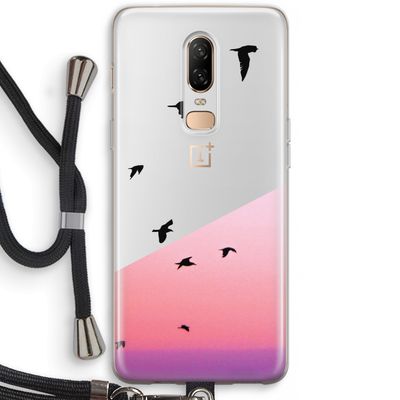 Fly away: OnePlus 6 Transparant Hoesje met koord
