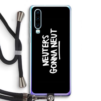 Neuters (zwart): Huawei P30 Transparant Hoesje met koord