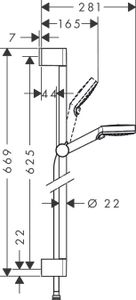 Hansgrohe Crometta doucheset met 2 standen handdouche en glijstang 65cm chroom