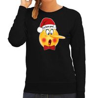 Bellatio Decorations foute kersttrui/sweater dames - Leugenaar - zwart - braaf/stout 2XL  -