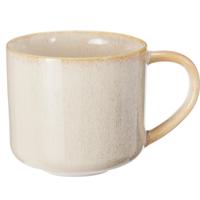 Excellent Houseware Koffiemok/theemok Rustic - set van 4x - beige - 330 ml - mokken - keramiek