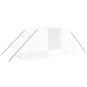 The Living Store Broeikas 4x2x2m - PE en gegalvaniseerd staal - UV-bestendig - Weerbestendig - Stabiel frame -