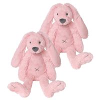 2x stuks happy Horse roze pluche konijn knuffel Richie