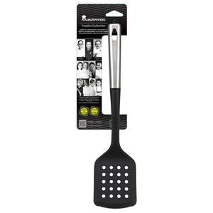 Schuimspaan Masterpro Zwart Nylon Roestvrij staal (39,2 x 8,8 cm)
