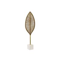 Decoratieve figuren Home ESPRIT Wit Gouden Blad van een plant 19 x 7,5 x 62 cm