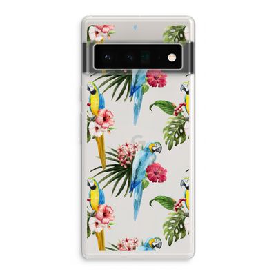 Kleurrijke papegaaien: Google Pixel 6 Pro Transparant Hoesje
