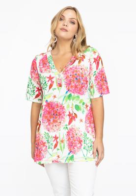 Yoek Tuniek flare met knoopjes ALLIUM | Wit | Maat 38/40