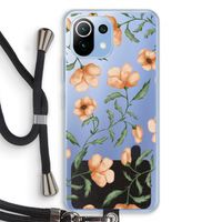 Peachy flowers: Xiaomi Mi 11 Lite Transparant Hoesje met koord