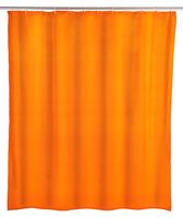 Wenko anti-schimmel douchegordijn 180x200cm polyester uni oranje inclusief ringen - thumbnail