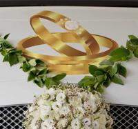 Bruiloft stickers gouden ringen - thumbnail