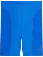 Balenciaga short cycliste à logo imprimé - Bleu