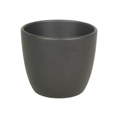 Floran Plantenpot - antraciet grijs - mat - keramiek - 25 x 22 cm - bloempot