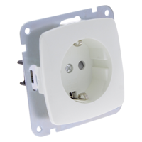 Q-Link Contactdoos | 1-voudig | Randaarde | Met Aanraakbeveiliging | Polarwit - 01.064.26