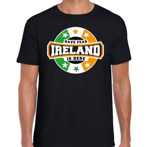 Have fear Ireland is here / Ierland supporter t-shirt zwart voor heren