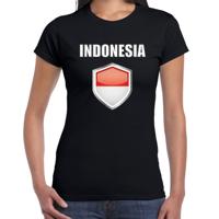 Indonesie landen supporters t-shirt - zwart - dames - fan kleding - korte mouwen
