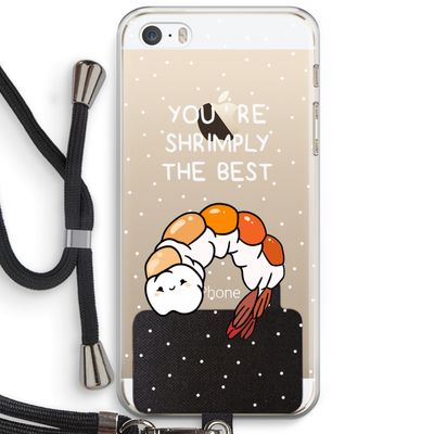 You're Shrimply The Best: iPhone 5 / 5S / SE Transparant Hoesje met koord