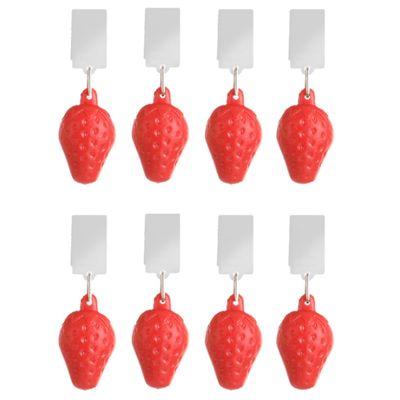 Tafelkleedgewichten aardbeien - 8x - rood - kunststof - voor tafelkleden en tafelzeilen Tafelkleedgewichten aardbeien - 8x - rood - kunststof - voor tafelkleden en tafelzeilen