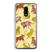 Cute Tigers and Leopards: OnePlus 7 Transparant Hoesje