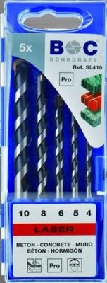 BC Betonborenset TCT SL410 4/5/6/8/10mm, 5-delig
