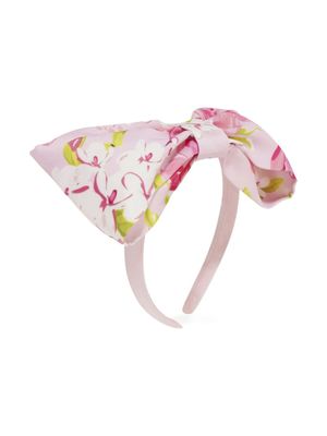 MAMA LUMA KIDS serre-tête fleuri à détail de nœud - Rose
