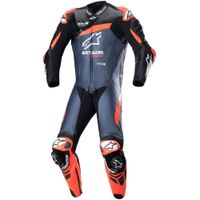 ALPINESTARS GP Plus V4 1PC Suit, 1-delig motorpak, Zwart-Rood Fluo-Donker Blauw