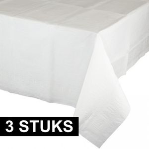 3x Tafelkleden wit 274 x 137 cm   -