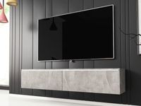 TV-meubel DUBAI 2 klapdeuren 140 cm beton met verlichting