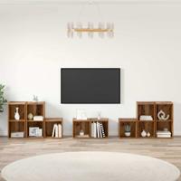 TV-kast set 8 pcs Oud Hout 37 x 35 x 72 cm Bewerkt hout