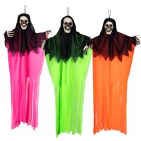 Boland spoken neon - 3x stuks - mix kleur - L90 cm - skelet - halloween - uv blacklight - decoratie