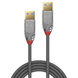 LINDY USB-kabel USB 3.2 Gen1 (USB 3.0 / USB 3.1 Gen1) USB-A stekker, USB-A stekker 3.00 m Grijs 36628