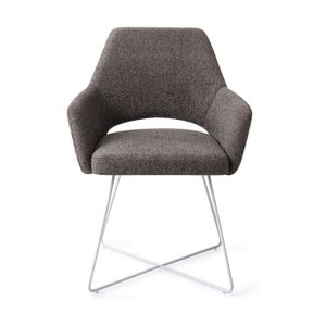 Jesper Home Yanai eetkamerstoel Amazing Grey cross white