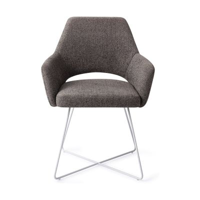 Jesper Home Yanai eetkamerstoel Amazing Grey cross white