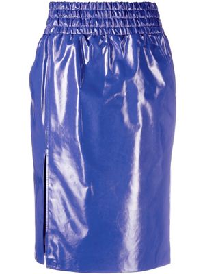 TOM FORD jupe mi-longue à effet de brillance - Bleu