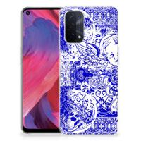 Silicone Back Case OPPO A93 5G Angel Skull Blauw