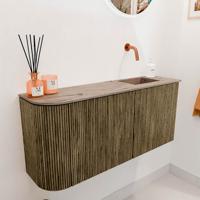 Toiletmeubel Mondiaz Joya Dlux | 91.6 cm | Meubelkleur Dusk | Faye wastafel Arena Wasbak Rechts | Zonder kraangat(en)