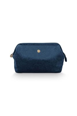 Pip Studio Toilettas Buidel Extra Groot Velvet Quiltey Days Blauw