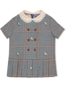 Gucci Kids robe plissée à carreaux - Bleu