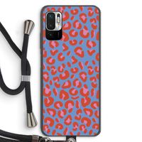 Leopard blue: Xiaomi Redmi Note 10 5G Transparant Hoesje met koord