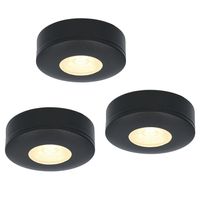 HOFTRONIC™ Set van 3 LED Opbouwspots Pavo zwart 3 Watt 2700K 300lm Ultra dun 23 mm