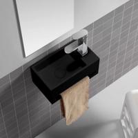 SaniClear Bali fontein rechts 36x20 cm solid surface zwart mat