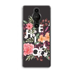 Hello in flowers: Sony Xperia Pro-I Transparant Hoesje