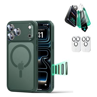iPhone 17 Pro Max Bundle Classic Hybrid Magnetic Case (Camera Control) and Armorite Screen Protector - Frosted Green