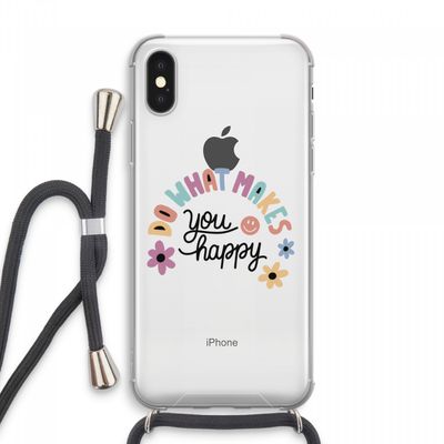 Happy days: iPhone XS Max Transparant Hoesje met koord