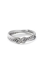 David Yurman bague en argent sterling Petite X sertie de diamants - thumbnail